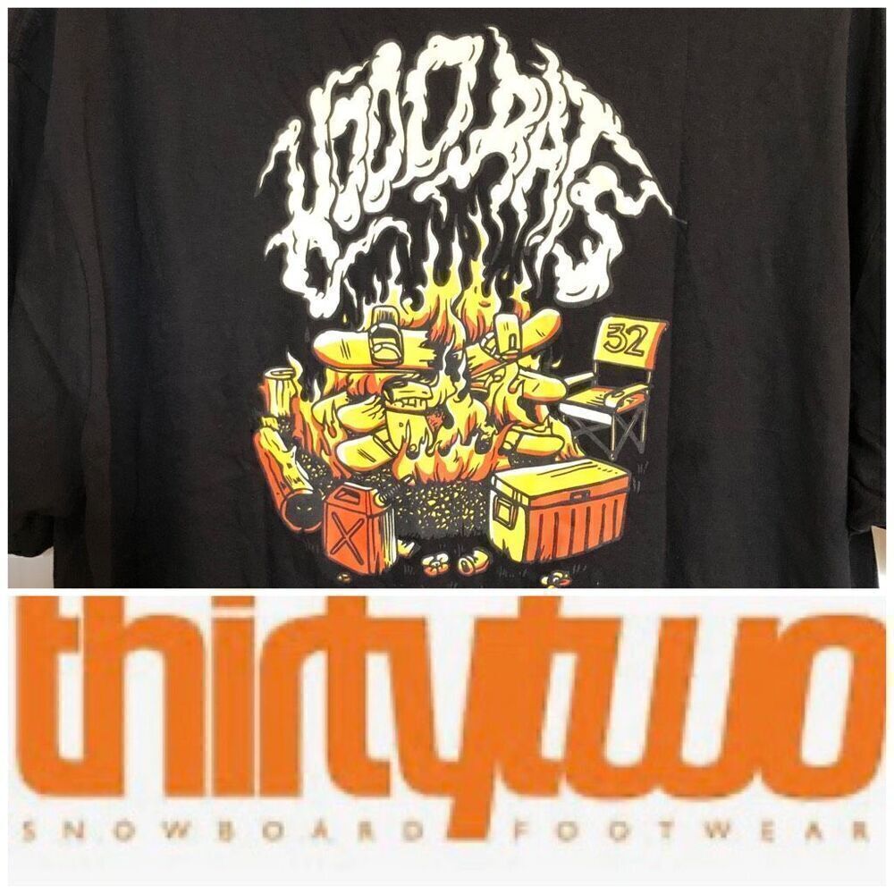 THIRTY TWO - NWT - M Sz XXL “Hood Rats” Short-Sleeve Tee in Black & Orange